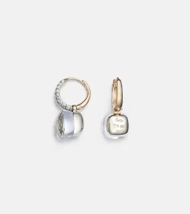 Pomellato Nudo Classic 18kt rose and white gold earrings with topaz and diamonds | Thumbnail 2 Pomellato Nudo Classic 18kt rose and white gold earrings with topaz and diamonds | Thumbnail 2
