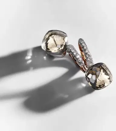 Pomellato Nudo Classic 18kt rose and white gold earrings with topaz and diamonds | Thumbnail 3 Pomellato Nudo Classic 18kt rose and white gold earrings with topaz and diamonds | Thumbnail 3
