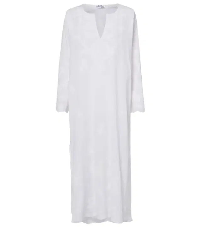 Juliet Dunn Embroidered cotton kaftan