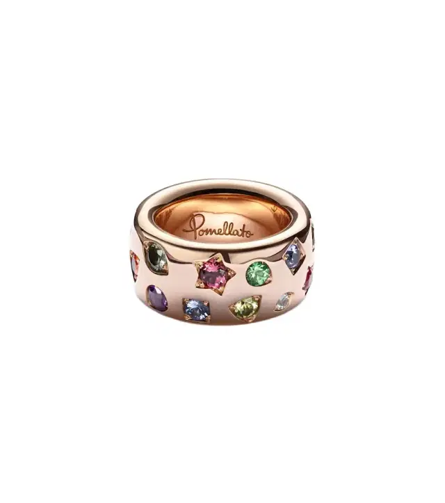 Pomellato Iconica Large 18kt rose gold ring with gemstones