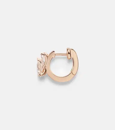 Repossi Serti Sur Vide 18kt rose gold single hoop earring with diamonds | Thumbnail 2