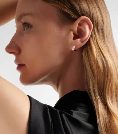 Repossi Serti Sur Vide 18kt rose gold single hoop earring with diamonds | Thumbnail 3