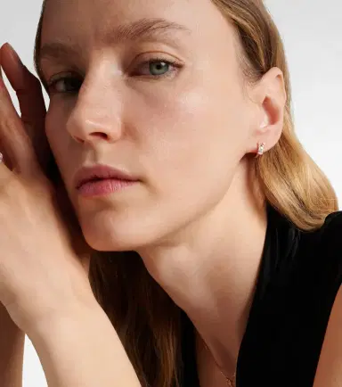 Repossi Serti Sur Vide 18kt rose gold single hoop earring with diamonds | Thumbnail 4