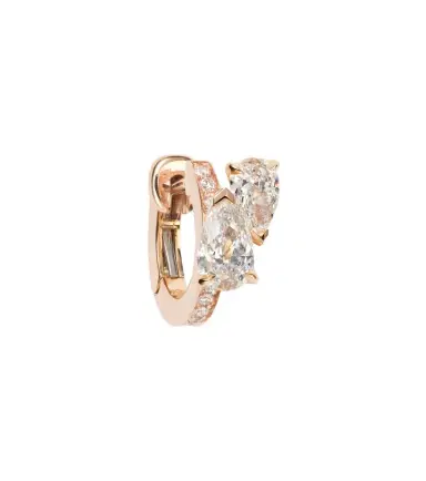 Repossi Serti Sur Vide 18kt rose gold single hoop earring with diamonds | Thumbnail 1