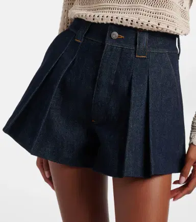Frame Structural pleated denim shorts | Thumbnail 3