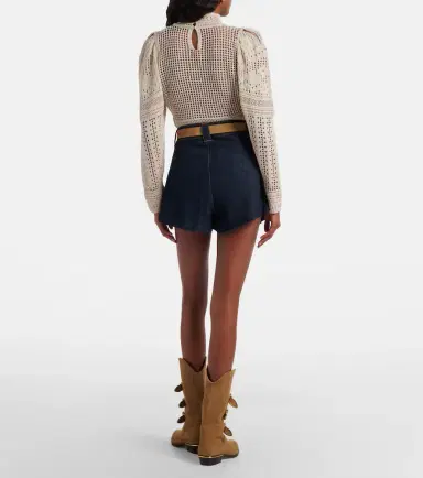 Frame Structural pleated denim shorts | Thumbnail 5