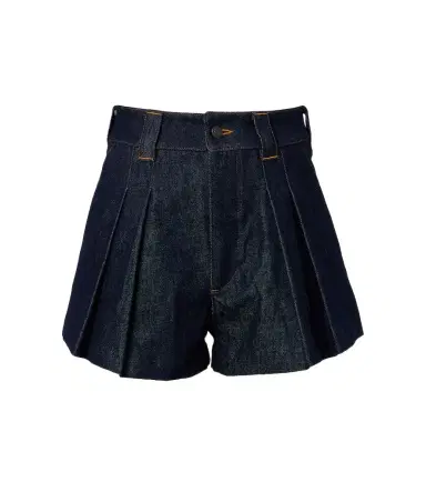 Frame Structural pleated denim shorts | Thumbnail 1