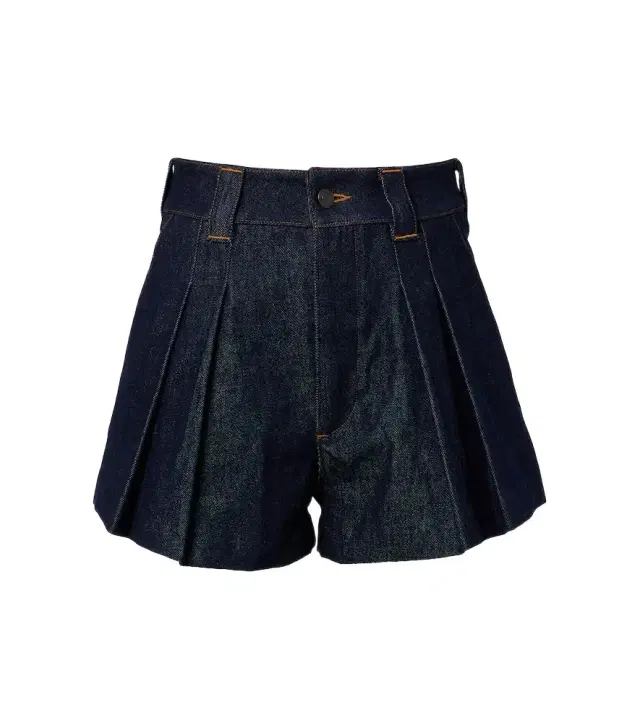 Frame Structural pleated denim shorts