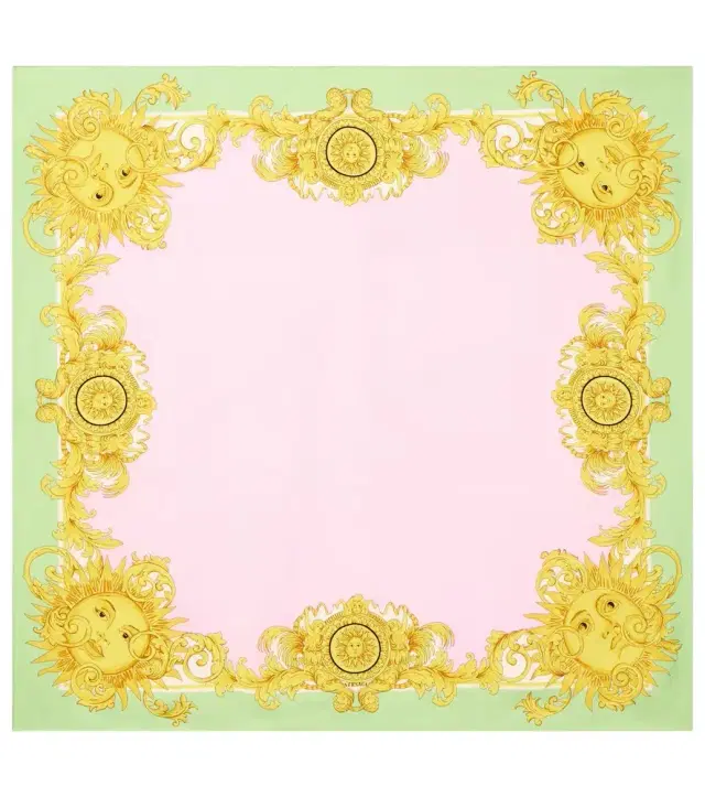 Printed silk twill scarf
