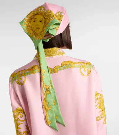 Versace Printed silk twill scarf | Thumbnail 4