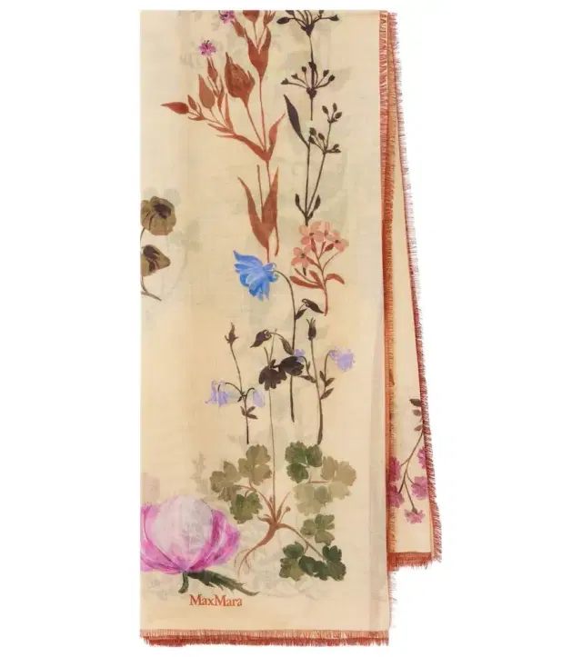 Max Mara Printed wool and silk scarf