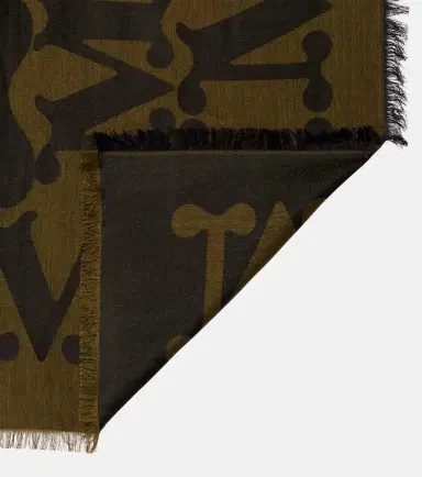 Max Mara Monogram jacquard wool and silk scarf | Thumbnail 3