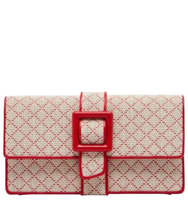 Manolo Blahnik Maycap raffia-effect clutch