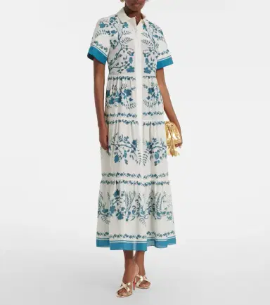 Erdem Floral cotton and linen tiered shirt dress | Thumbnail 3 Erdem Floral cotton and linen tiered shirt dress | Thumbnail 3