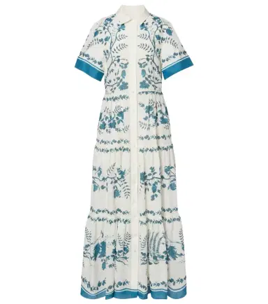 Erdem Floral cotton and linen tiered shirt dress | Thumbnail 1 Erdem Floral cotton and linen tiered shirt dress | Thumbnail 1