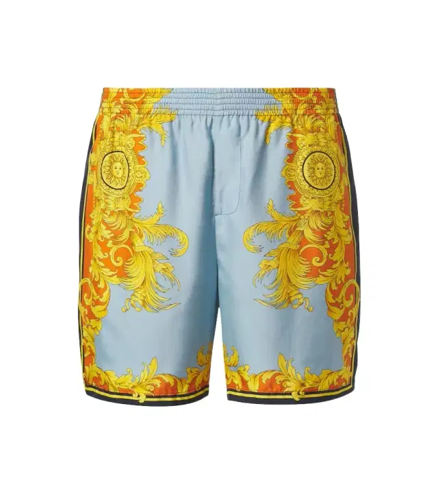 Versace Printed silk shorts