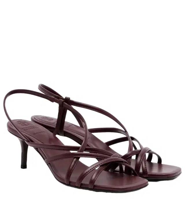 Brunello Cucinelli Monili leather slingback sandals
