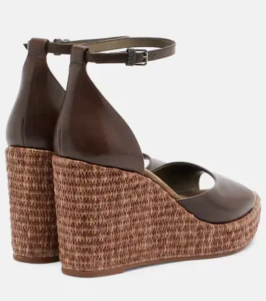 Brunello Cucinelli Monili leather espadrille wedges | Thumbnail 2 Brunello Cucinelli Monili leather espadrille wedges | Thumbnail 2