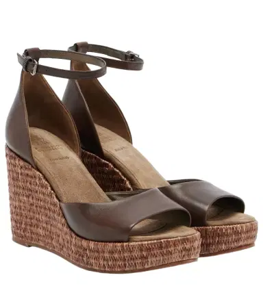 Brunello Cucinelli Monili leather espadrille wedges | Thumbnail 1 Brunello Cucinelli Monili leather espadrille wedges | Thumbnail 1