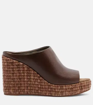 Brunello Cucinelli Leather espadrille wedges | Thumbnail 3