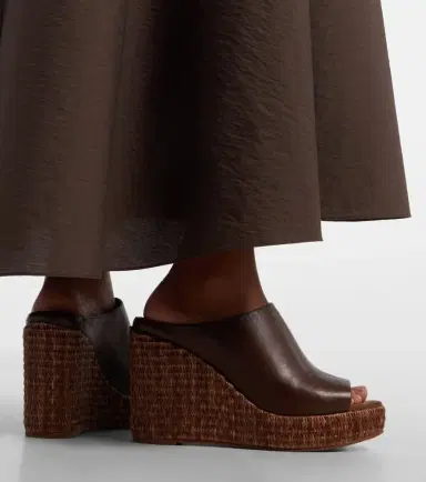 Brunello Cucinelli Leather espadrille wedges | Thumbnail 5