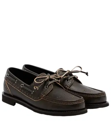 Brunello Cucinelli Monili leather boat shoes | Thumbnail 1