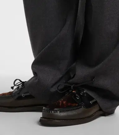 Brunello Cucinelli Monili calf hair-trimmed leather boat shoes | Thumbnail 6