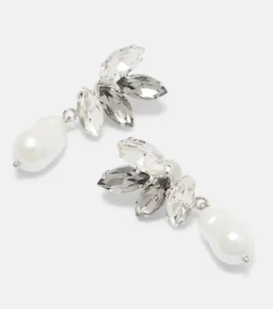 Erdem Embellished faux-pearl drop earrings | Thumbnail 2