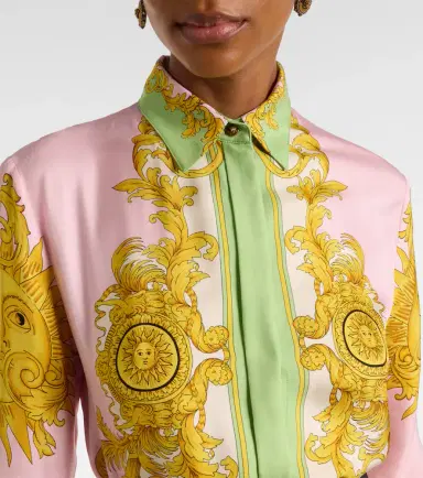 Versace Printed silk twill shirt dress | Thumbnail 5