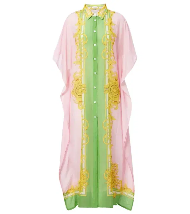 Versace Printed cotton and silk voile kaftan