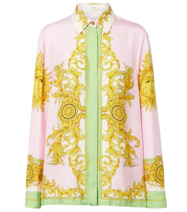 Versace Printed silk twill shirt