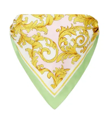 Versace Printed silk twill bandeau top | Thumbnail 1