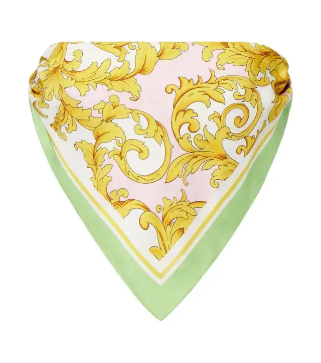 Versace Printed silk twill bandeau top