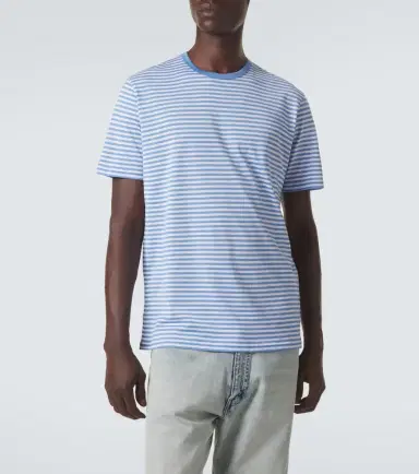 Sunspel Striped cotton T-shirt | Thumbnail 4