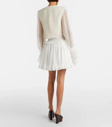 Balmain Ruffled poplin miniskirt | Thumbnail 2