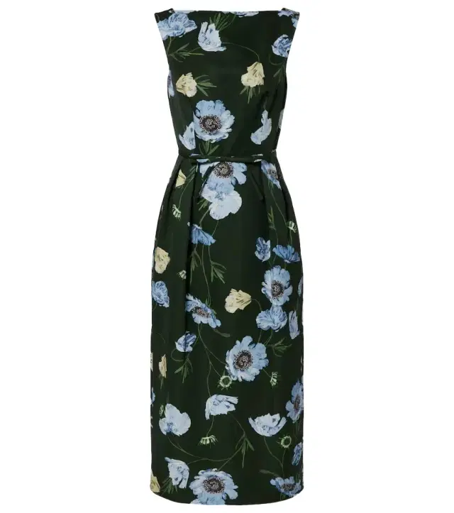Erdem Floral cotton-blend faille midi dress