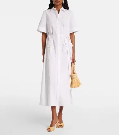 Erdem Embroidered cotton poplin shirt dress | Thumbnail 4 Erdem Embroidered cotton poplin shirt dress | Thumbnail 4