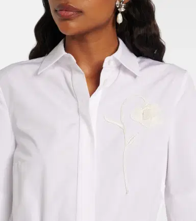 Erdem Embroidered cotton poplin shirt dress | Thumbnail 6 Erdem Embroidered cotton poplin shirt dress | Thumbnail 6