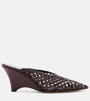 Le Monde Béryl Le Monde Béryl Victoria leather wedge mules | Thumbnail 2