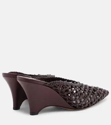 Le Monde Béryl Le Monde Béryl Victoria leather wedge mules | Thumbnail 4