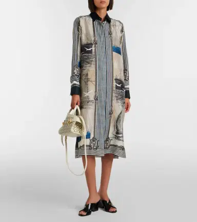 Max Mara Printed silk twill shirt dress | Thumbnail 4 Max Mara Printed silk twill shirt dress | Thumbnail 4