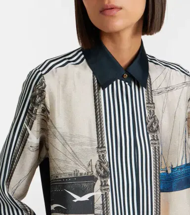 Max Mara Printed silk twill shirt dress | Thumbnail 6 Max Mara Printed silk twill shirt dress | Thumbnail 6