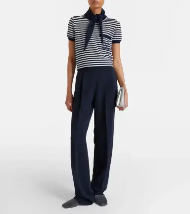 Max Mara Striped cotton-blend jersey T-shirt | Thumbnail 5 Max Mara Striped cotton-blend jersey T-shirt | Thumbnail 5
