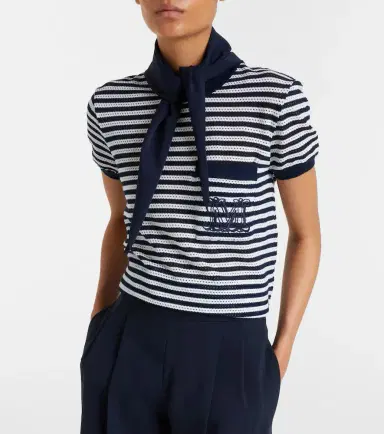 Max Mara Striped cotton-blend jersey T-shirt | Thumbnail 6 Max Mara Striped cotton-blend jersey T-shirt | Thumbnail 6