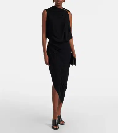 Sportmax Draped asymmetric crêpe midi skirt | Thumbnail 3 Sportmax Draped asymmetric crêpe midi skirt | Thumbnail 3