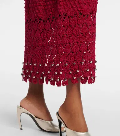 Rabanne Embellished crochet cotton midi dress | Thumbnail 2