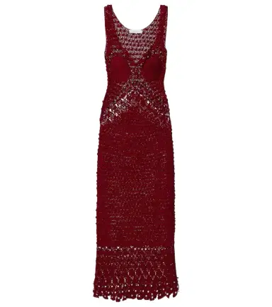 Rabanne Embellished crochet cotton midi dress | Thumbnail 1