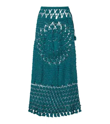 Rabanne Embellished crochet cotton midi skirt | Thumbnail 1
