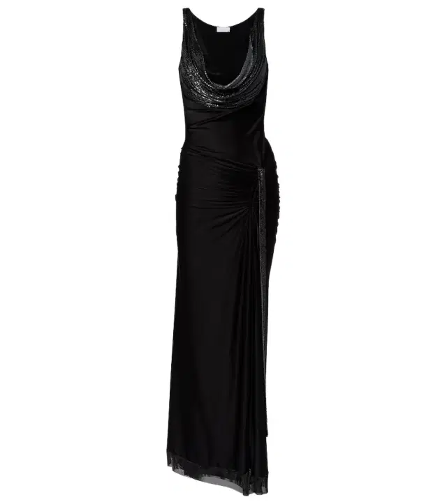 Embellished jersey gown