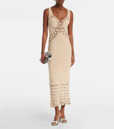 Rabanne Embellished crochet cotton midi dress | Thumbnail 2 Rabanne Embellished crochet cotton midi dress | Thumbnail 2